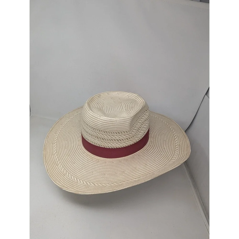 Rodeo King 25X Straw Cowboy Hat Extra Wide Brim Sun Size 7 1/2 Mexico‎ Vintage